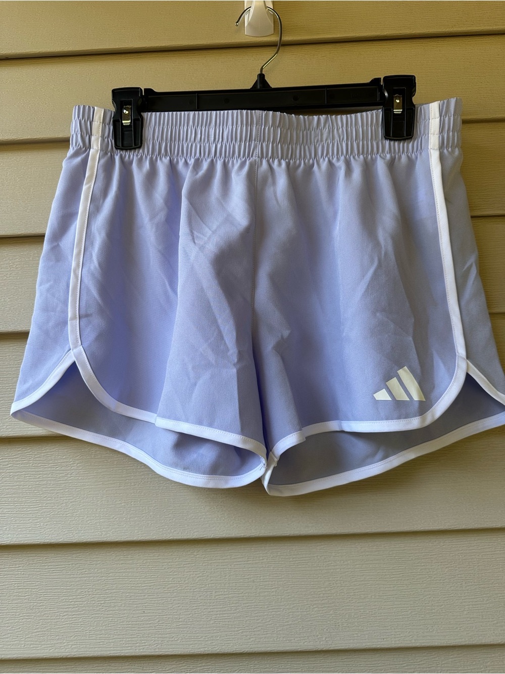 Adidas girls Lavender Running Shorts with White Trim